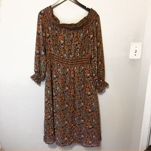 Boho Fall Off Shoulder Dress